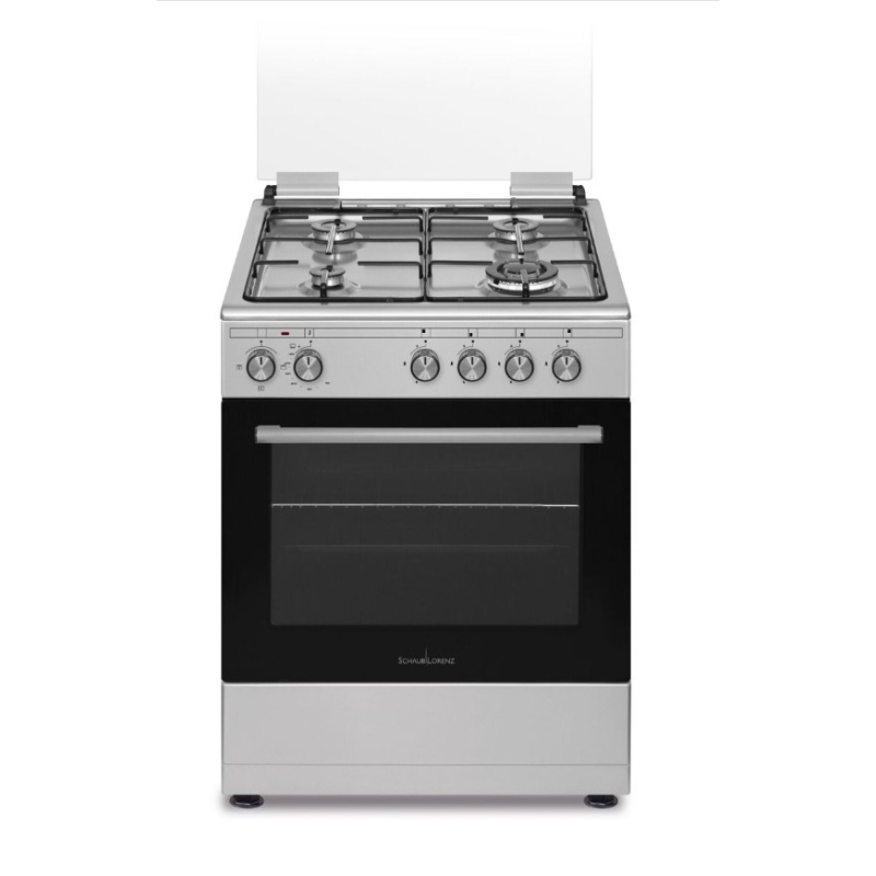 SCHAUB LORENZ SS461GEX CUCINA 60X60 4 FUOCHI E FORNO A GAS CLASSE A INOX