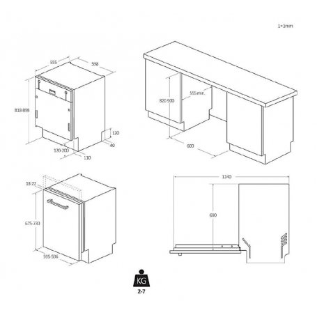 HOOVER HI3E9E0S LAVASTOVIGLIE DA INCASSO A SCOMPARSA TOTALE 13 COPERTI CLASSE E