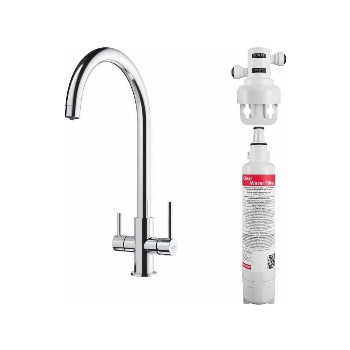 FRANKE LINA CLEAR 160.0702.660 MISCELATORE BICOMANDO CON ACQUA FILTRATA - INOX