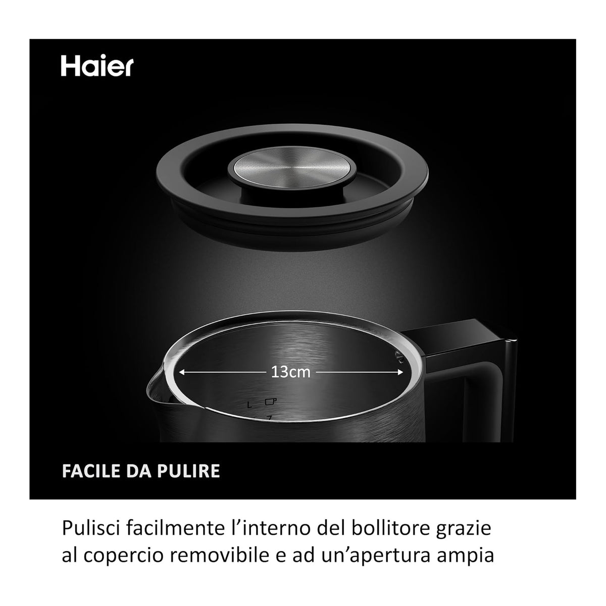 HAIER HKE5A 011 BOLLITORE I-MASTER SERIE 5 CAPIENZA 1,7LT - NERO