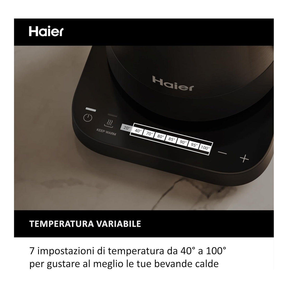 HAIER HKE5A 011 BOLLITORE I-MASTER SERIE 5 CAPIENZA 1,7LT - NERO