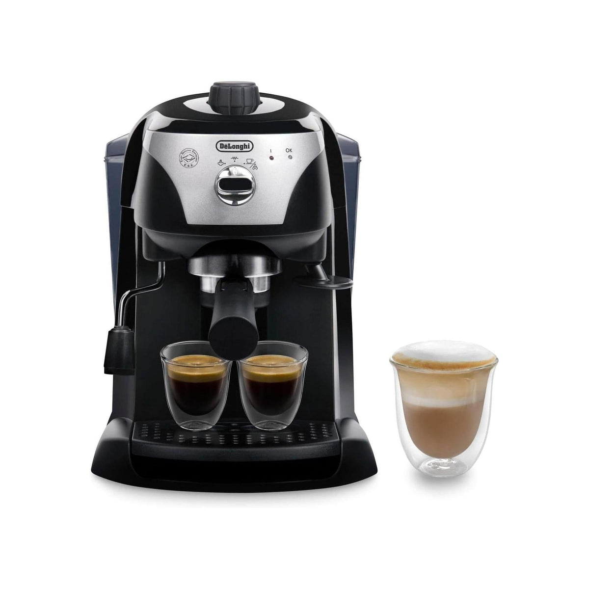 DE LONGHI EC201.CD.B MACCHINA DA CAFFE' 2 TAZZE A CIALDE O MACINATO E CAPPUCCINATORE - EC201CDB
