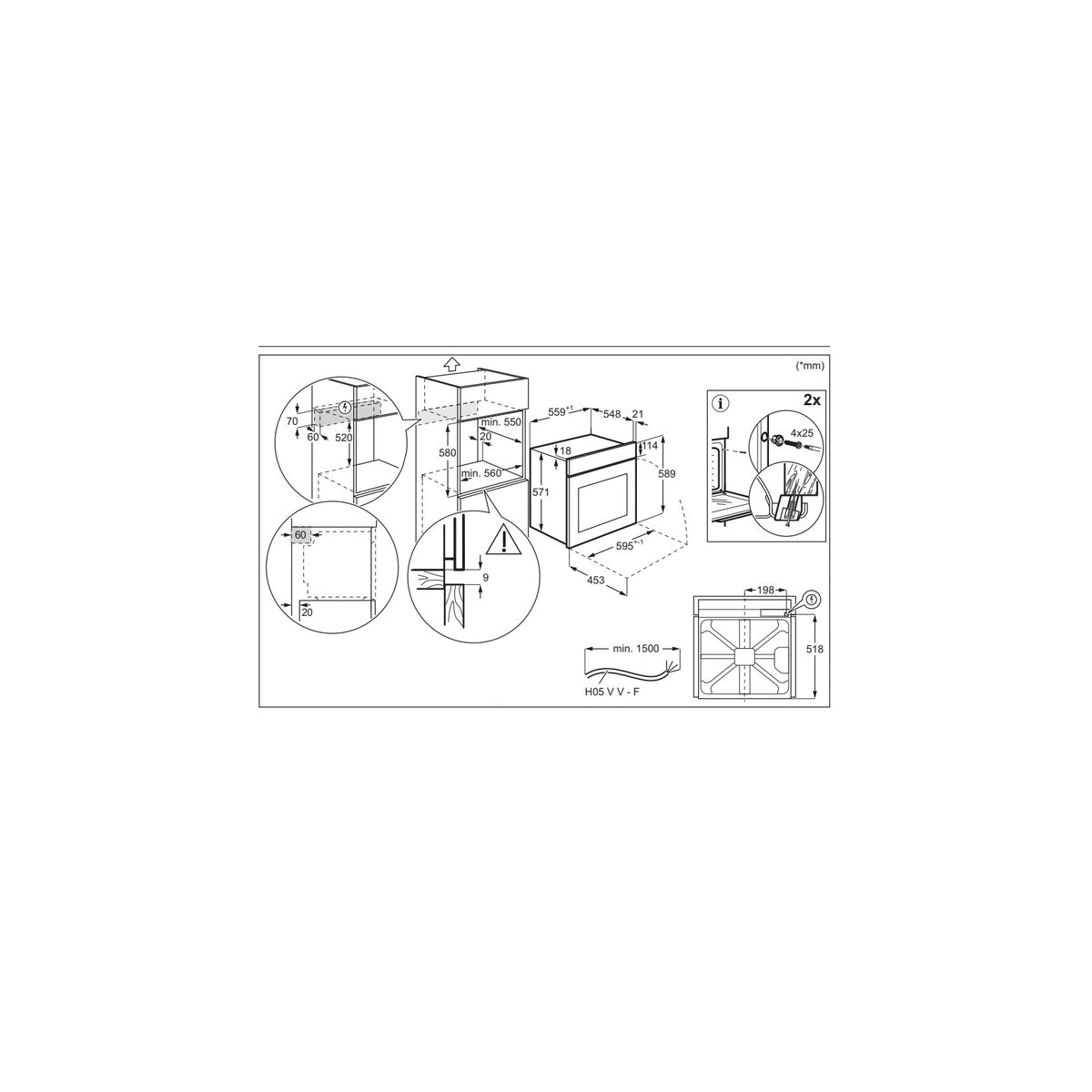 ELECTROLUX EOF4P46X FORNO ELETTRICO VENTILATO 72LT PIROLITICO CLASSE A+