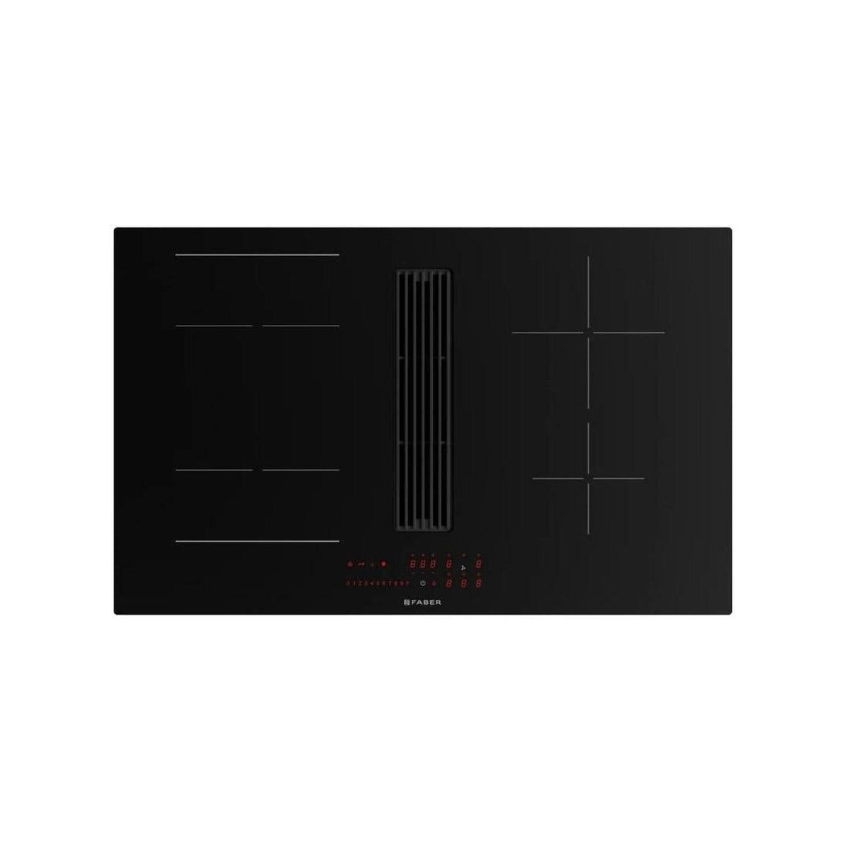 FABER GALILEO LINEAR A830 PIANO COTTURA A INDUZIONE CON CAPPA INTEGRATA 83CM 4 ZONE DI COTTURA COLORE NERO - 340.0708.972