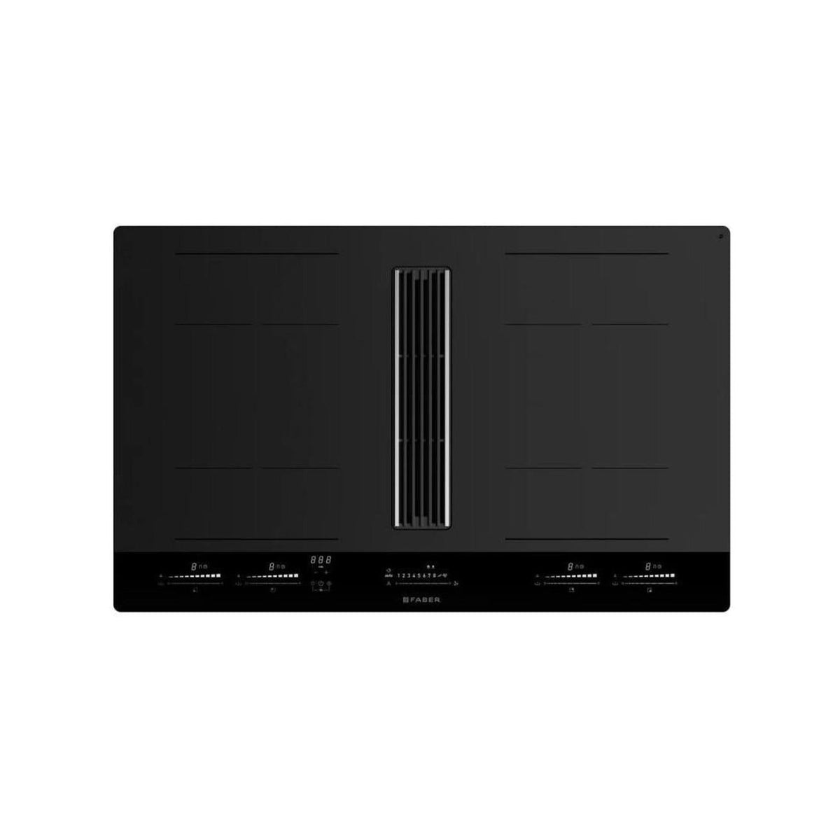 FABER GALILEO HE BK GLASS NG A83 PIANO COTTURA A INDUZIONE CON CAPPA INTEGRATA 83CM 4 ZONE DI COTTURA COLORE NERO - 340.0708.968