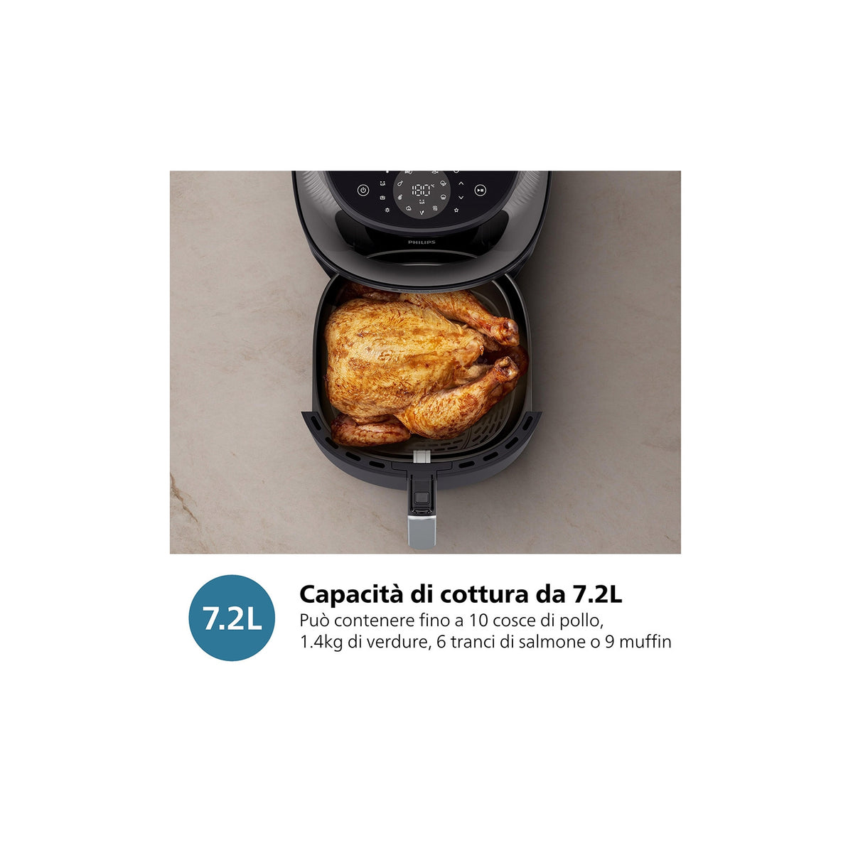 PHILIPS AIRFRYER SERIE 3000 FRIGGITRICE AD ARIA 7.2LT - NA342/00
