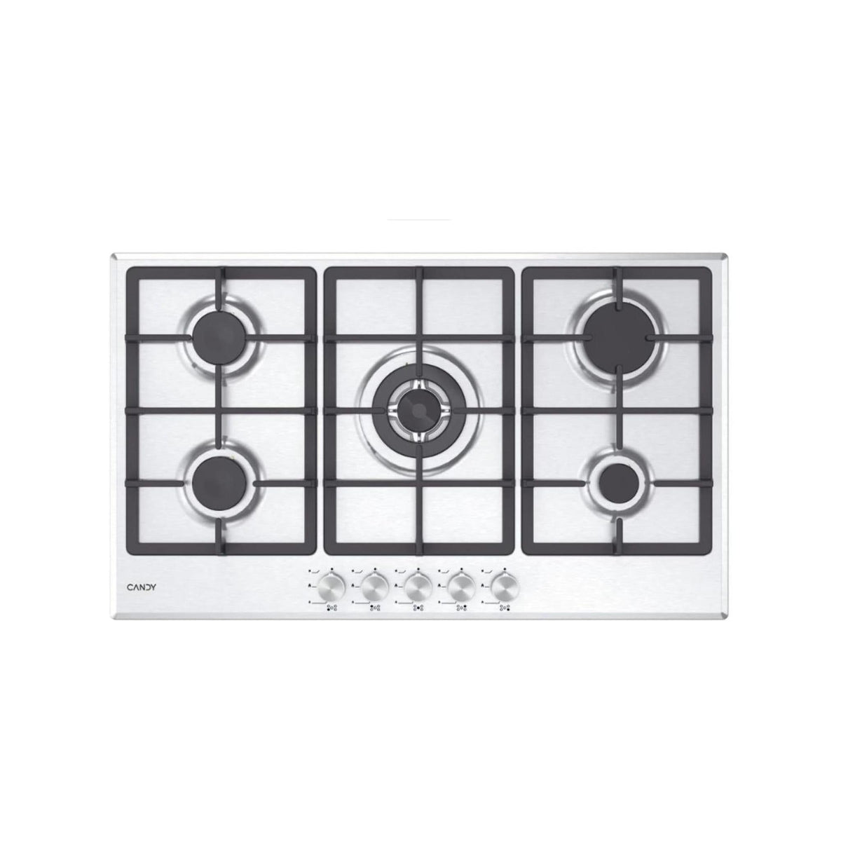 CANDY CHG93WX/1 PIANO COTTURA 90CM 5 FUOCHI A GAS GRIGLIE IN GHISA - INOX