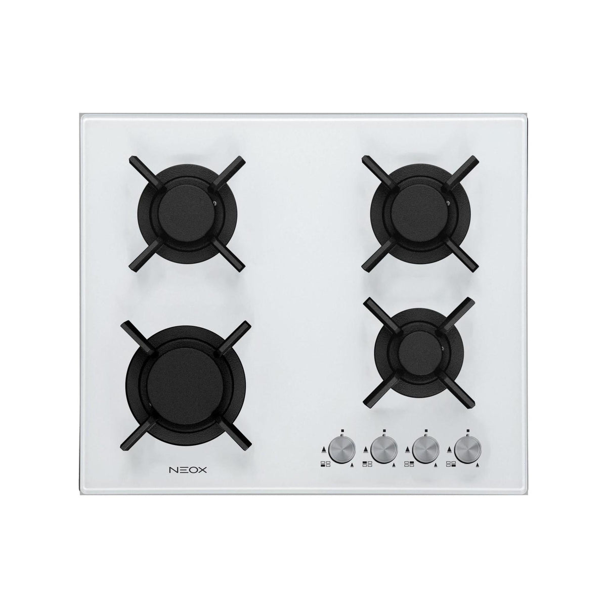 NEOX CG604VNEL PIANO COTTURA 60CM 4 FUOCHI A GAS IN CRISTALLO BIANCO