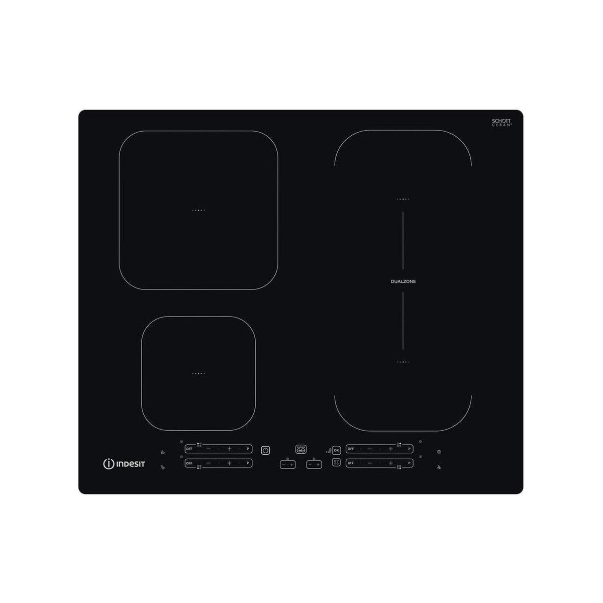 INDESIT IB 65B60 NE PIANO COTTURA A INDUZIONE 60CM 4 ZONE IN VETRO NERO