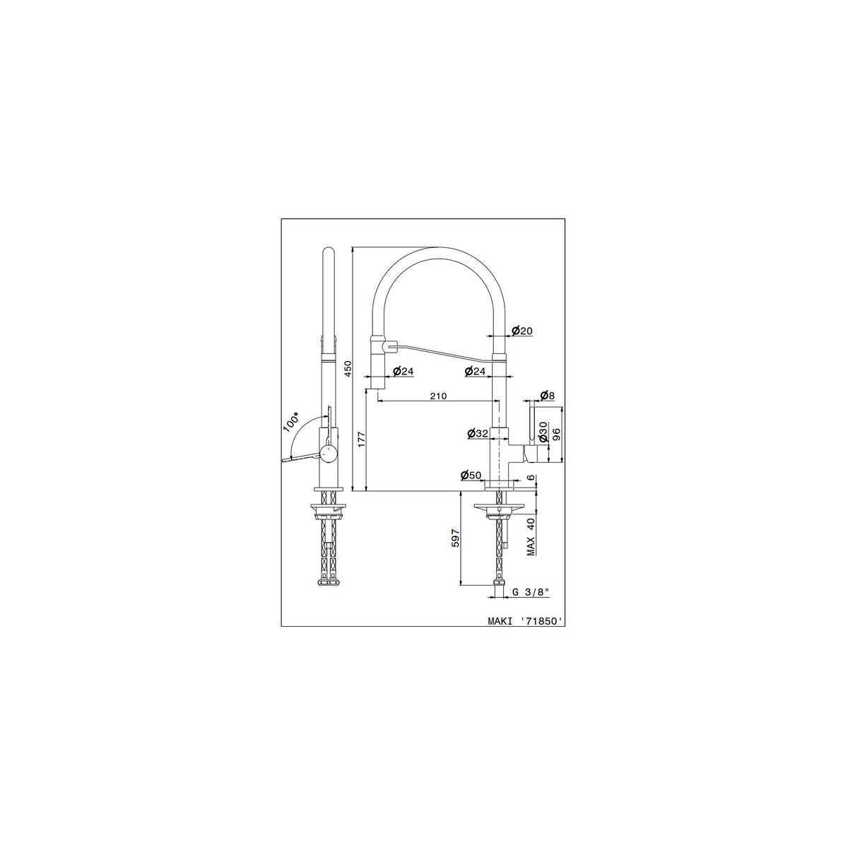 NEWFORM 71850.57.067 MAKI MISCELATORE BRONZO/NERO OPACO