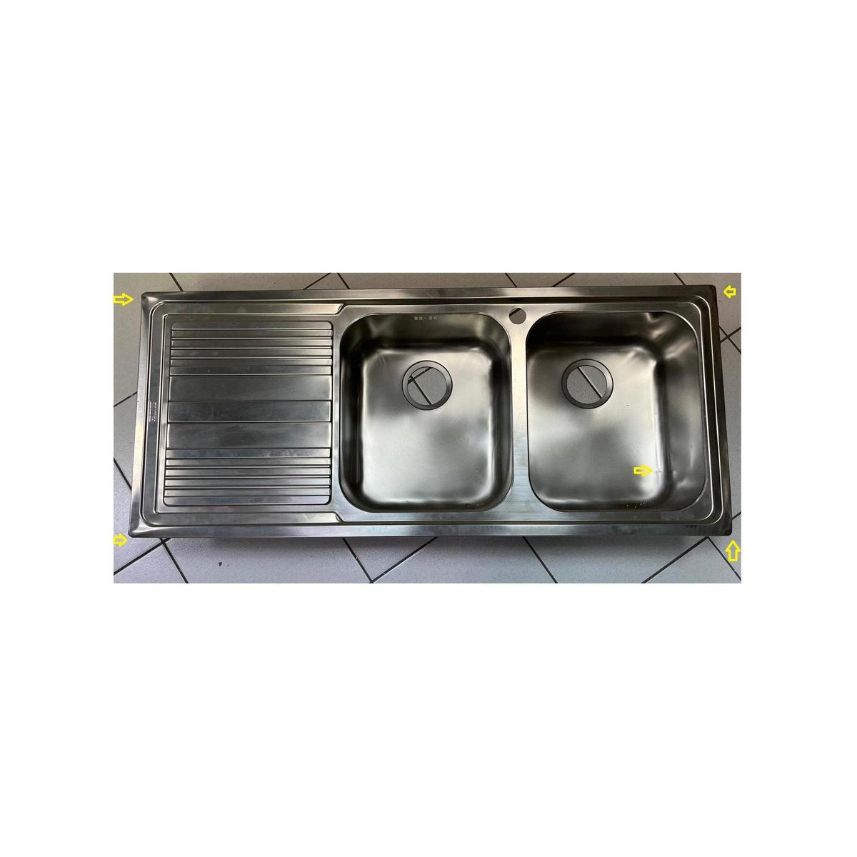 OUTLET FRANKE O-LLX621SX LAVELLO 2 VASCHE CON GOCCIOLATOIO A SINISTRA ACCIAIO INOX - CON DIFETTI