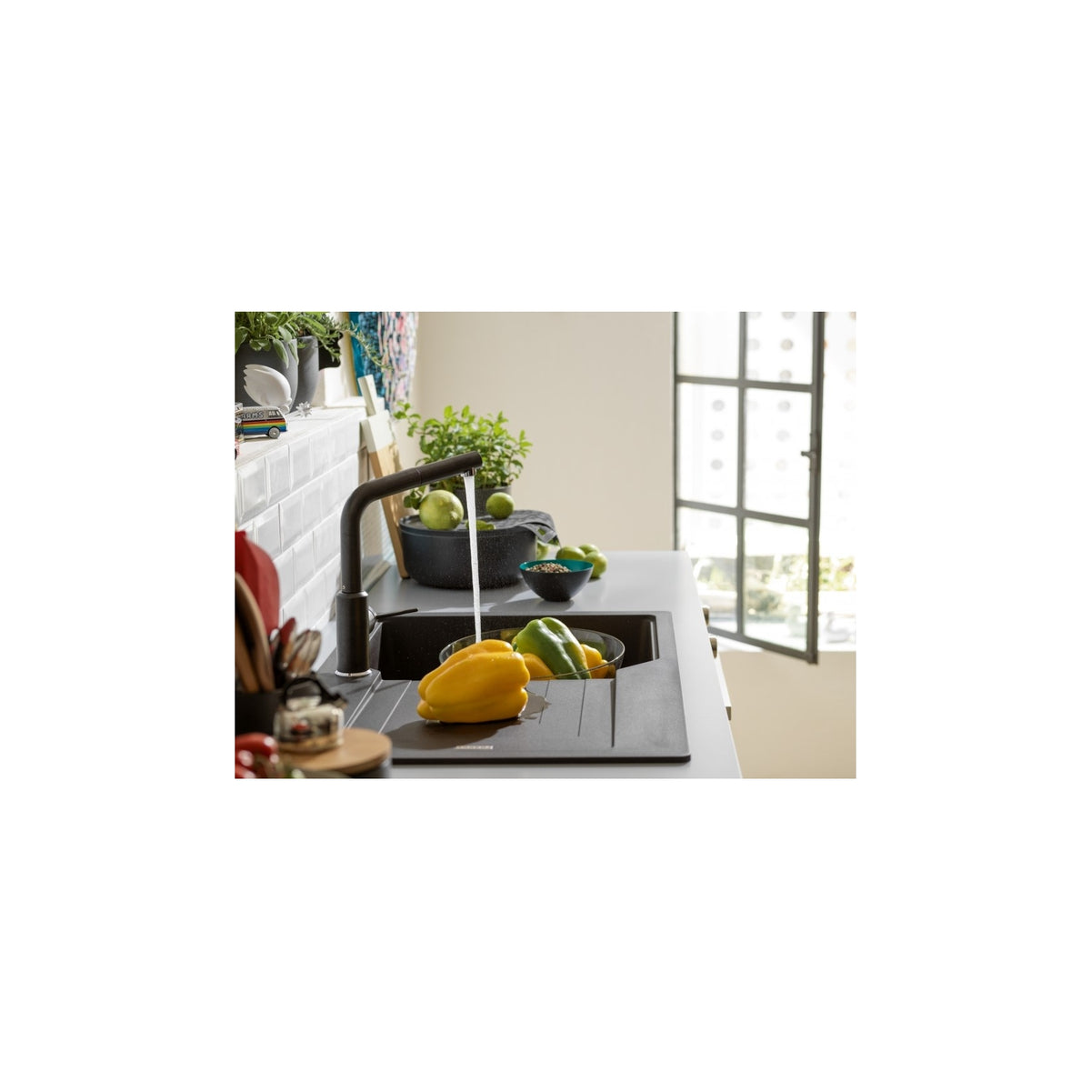 FRANKE URBAN DOCCIA 115.0595.091 MISCELATORE CON DOCCETTA ESTRAIBILE NERO