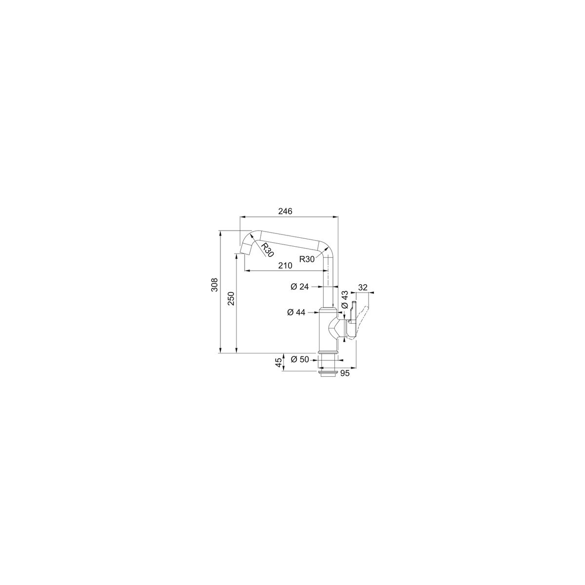 FRANKE 115.0595.068 MISCELATORE CANNA GIREVOLE BIANCO