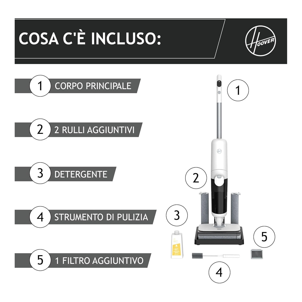 HOOVER HW500 LAVAPAVIMENTI RICARICABILE
