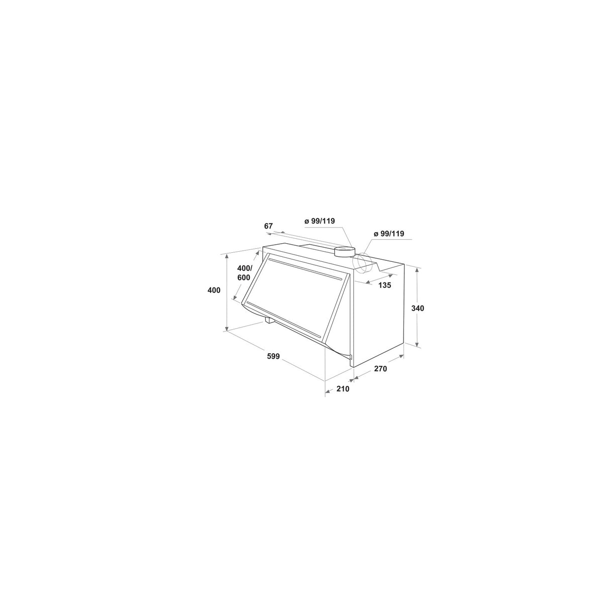 INDESIT IAEINT 66 LS GR CAPPA DA INCASSO 60 CM CLASSE D