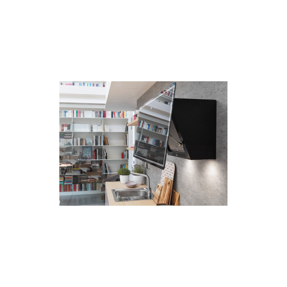 FRANKE SMART VERTICAL FPJ 915 VBK CAPPA A PARETE 90CM IN CRISTALLO NERO - 330.0573.295