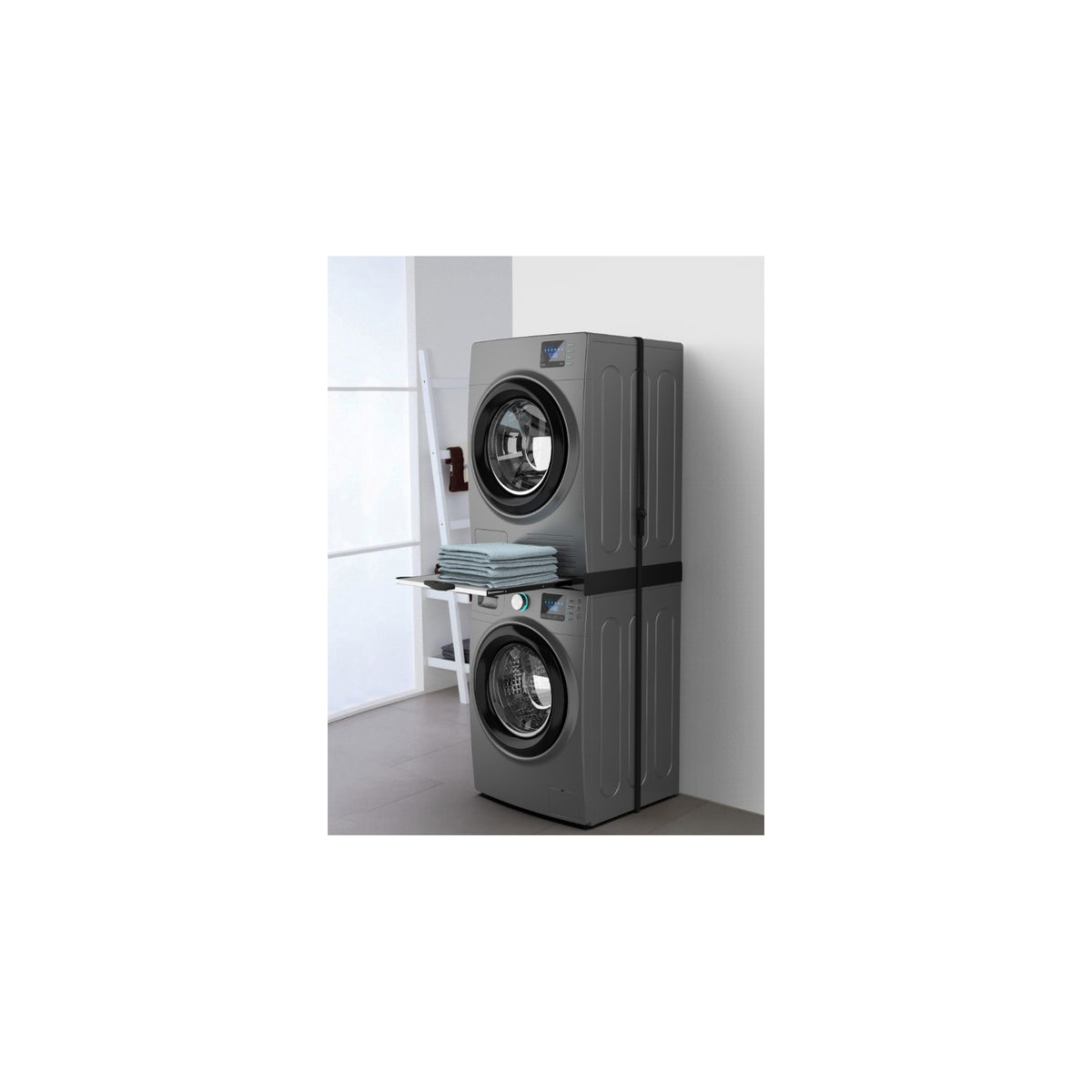 MELICONI TORRE DARK KIT DI SOVRAPPOSIZIONE UNIVERSALE PER LAVATRICE E ASCIUGATRICE COLORE NERO - 656128
