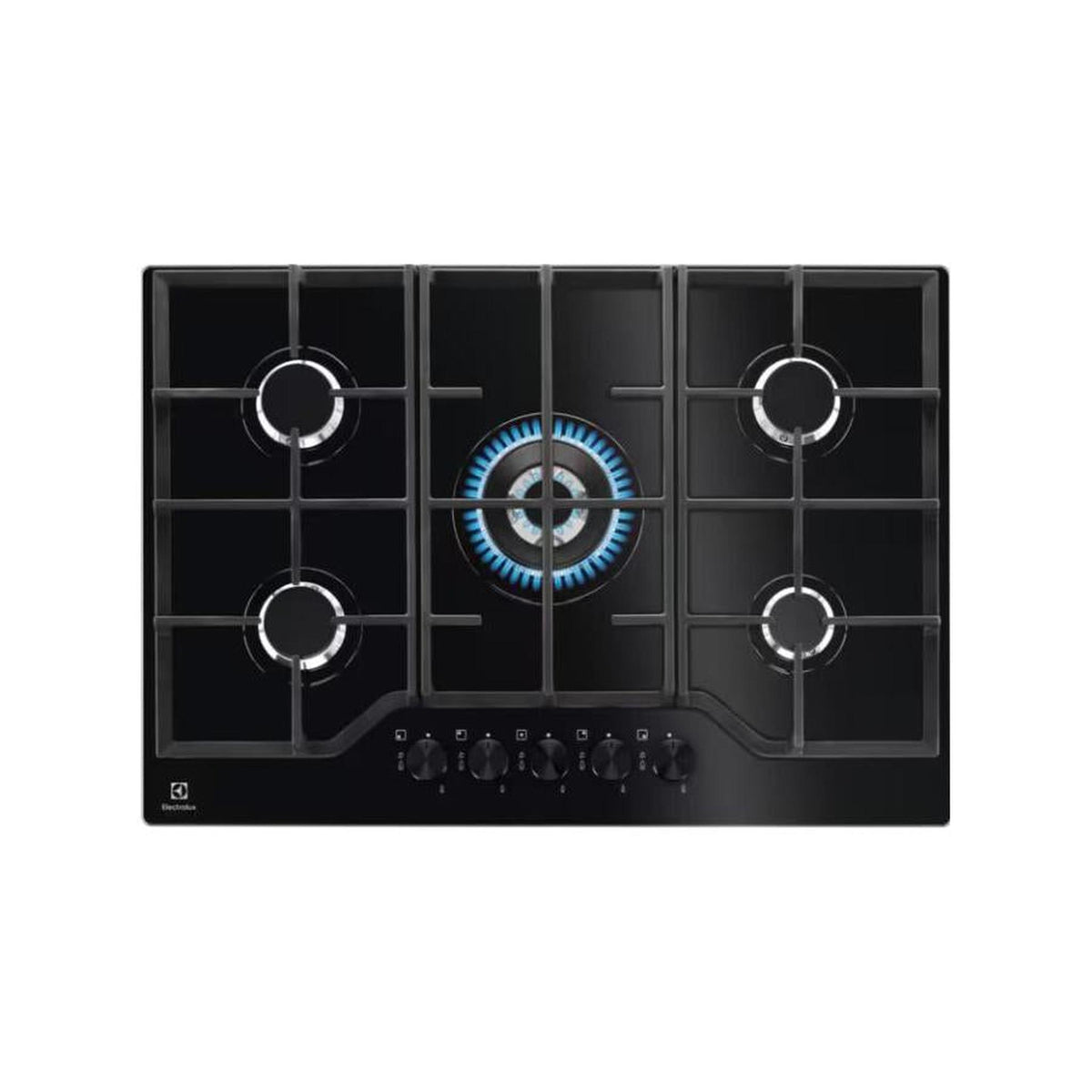 ELECTROLUX EGG7536K PIANO COTTURA DA INCASSO 75CM 5 FUOCHI A GAS GRIGLIE IN GHISA NERO