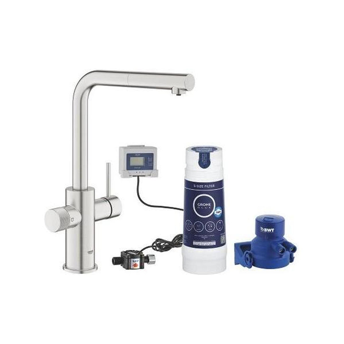 GROHE BLUE PURE MINTA MISCELATORE CON DOCCETTA ESTRAIBILE E SISTEMA DI FILTRAGGIO ACQUA INOX - 1000141