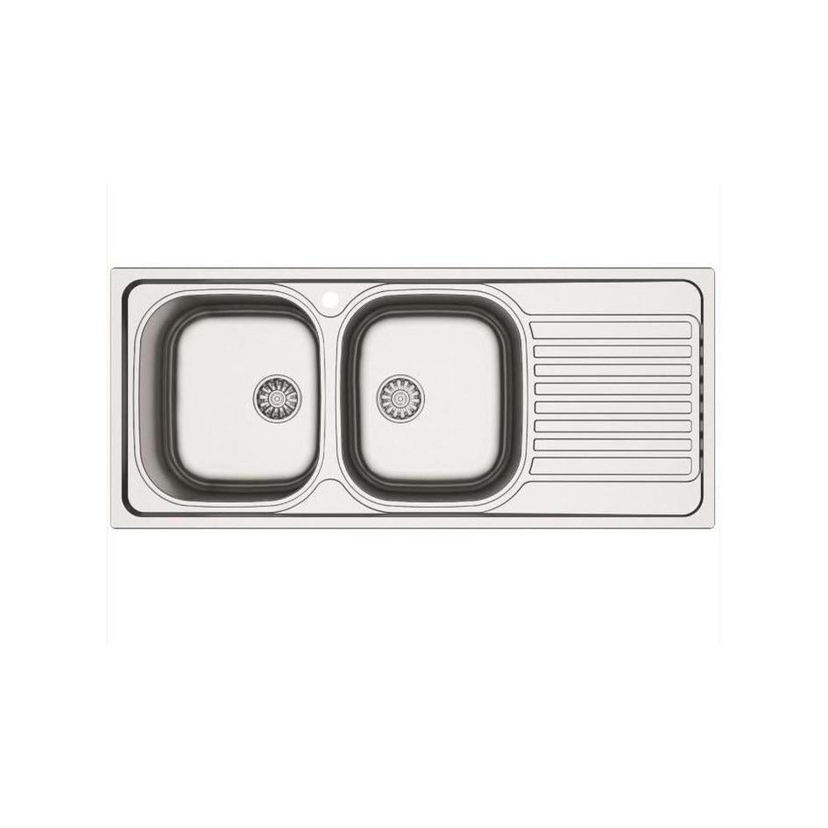 APELL OHN1162IRPC OCEANO LAVELLO 2 VASCHE CON GOCCIOLATOIO A DESTRA 116x50CM INOX SPAZZOLATO
