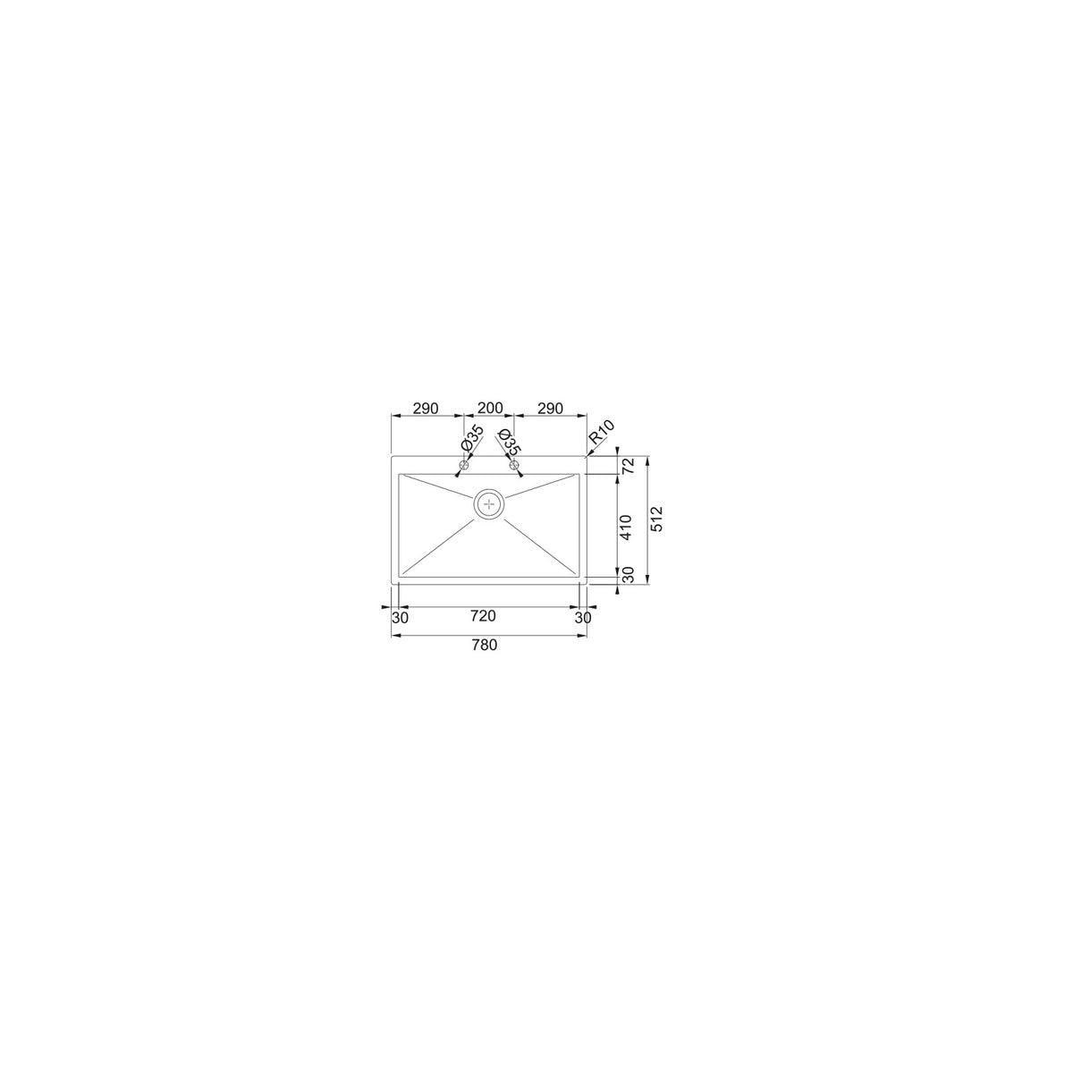 FRANKE 127.0198.197 LAVELLO MONOVASCA INOX SATINATO