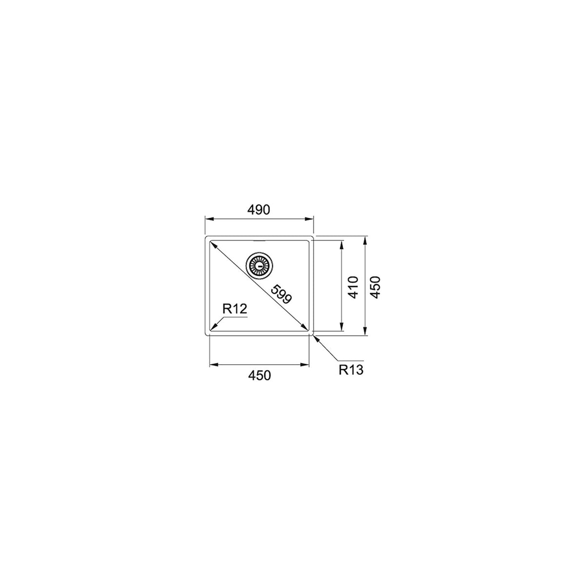 FRANKE 127.0369.250 LAVELLO MONOVASCA INOX SATINATO