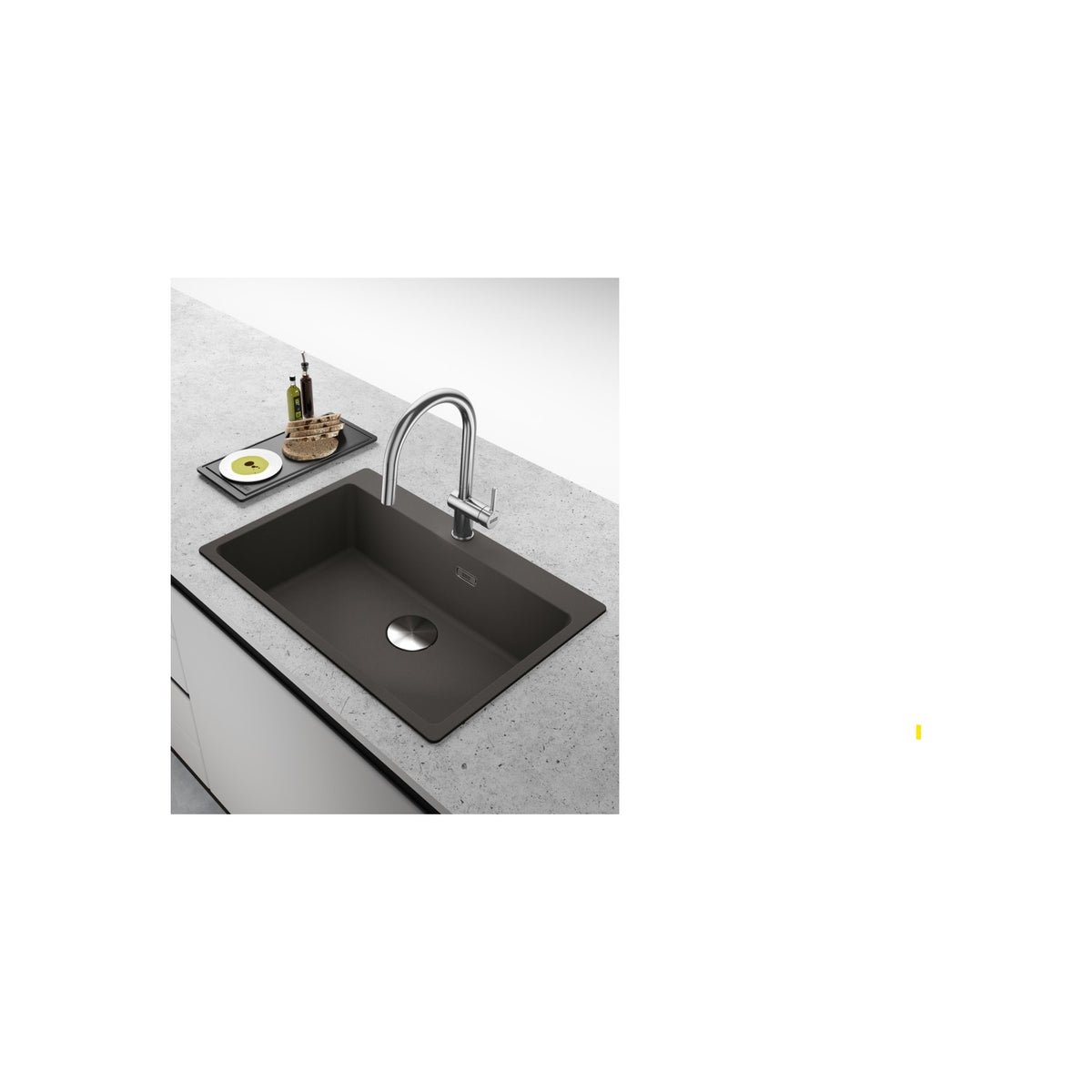 FRANKE 114.0714.175 LAVELLO MONOVASCA 78x50CM IN FRAGRANITE GRIGIO ARDESIA