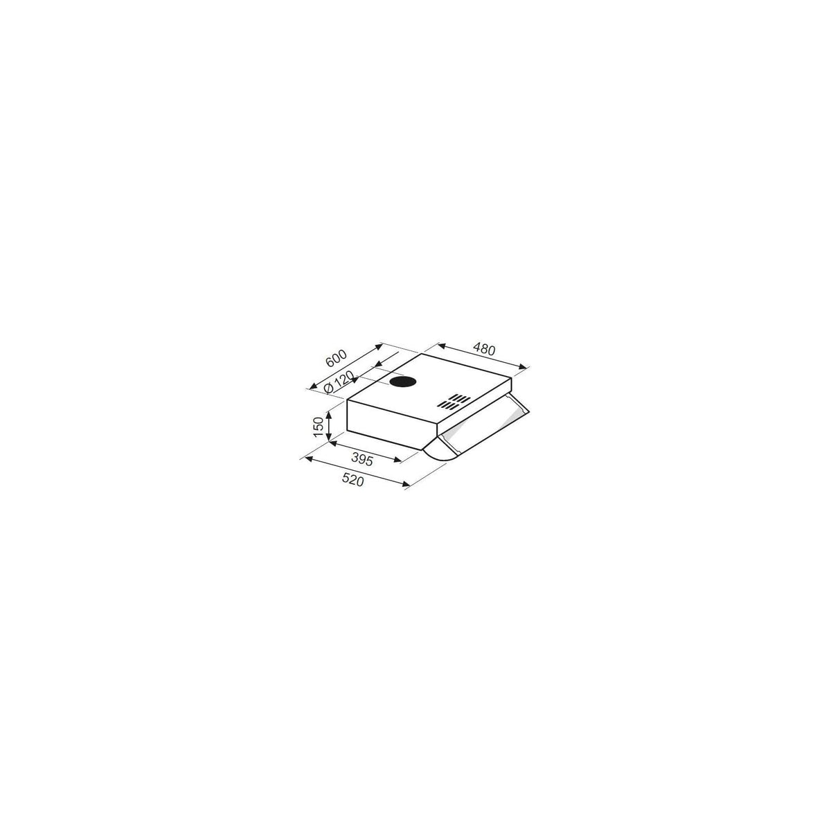 GLEM GAS GHC631IX CAPPA SOTTOPENSILE ASPIRANTE 60CM 235 M³/H INOX