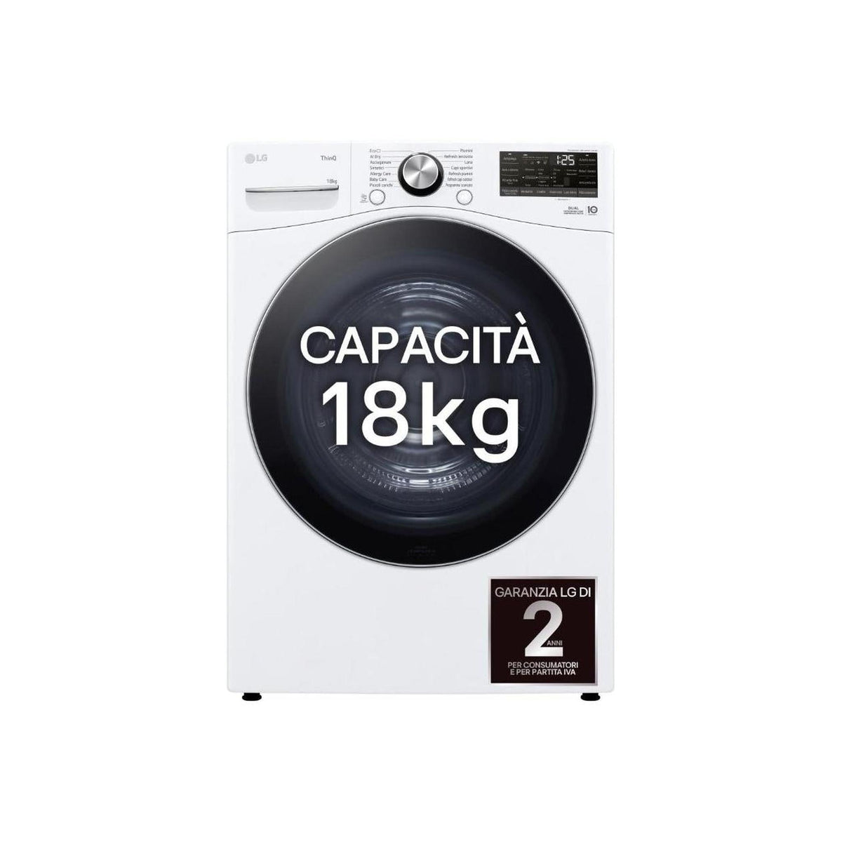 LG RH18U8AVCW ASCIUGATRICE 18KG POMPA DI CALORE DUAL INVERTER WIFI CLASSE D (EX A+++)