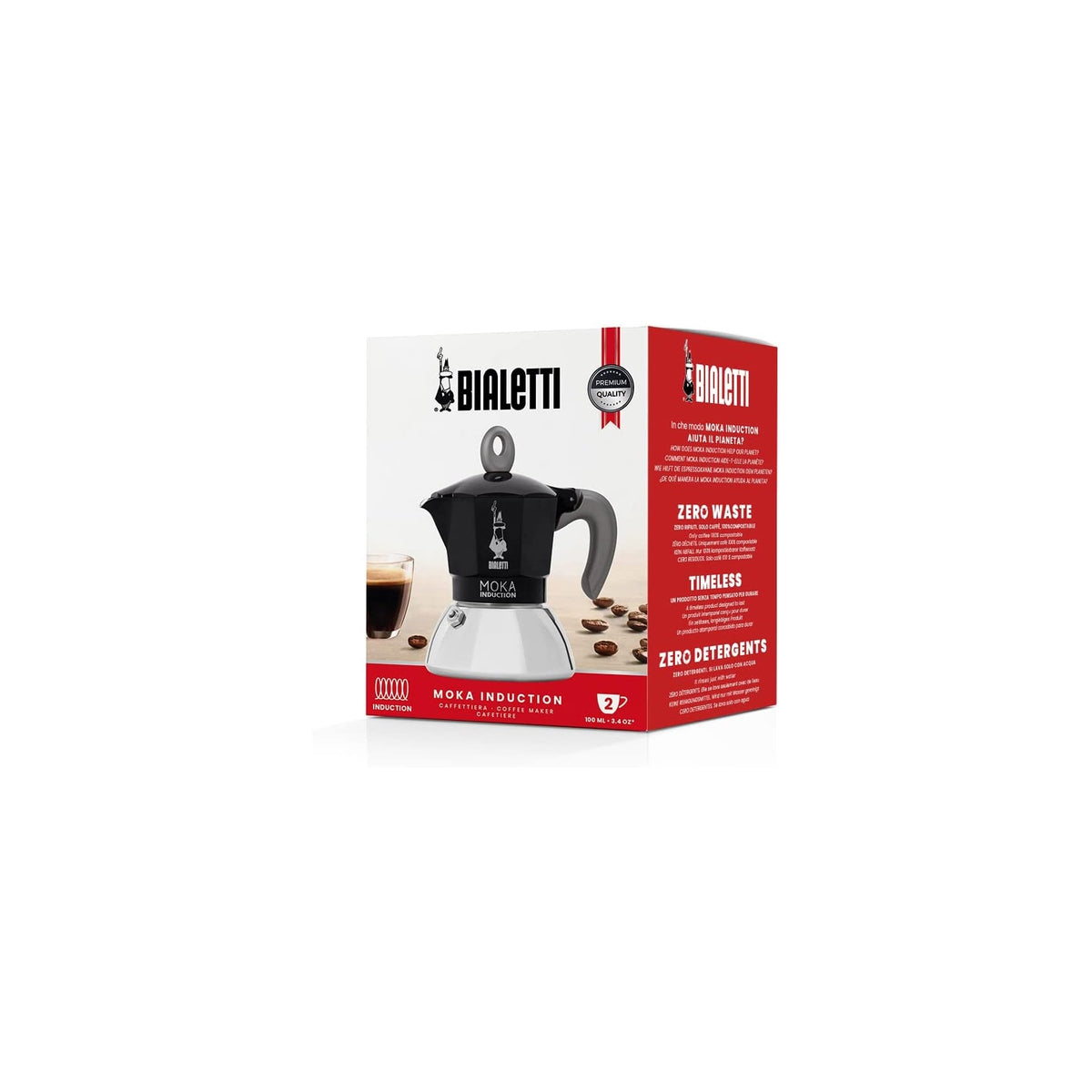 Bialetti 6932 Caffettiera 2 tazze per piano induzione
