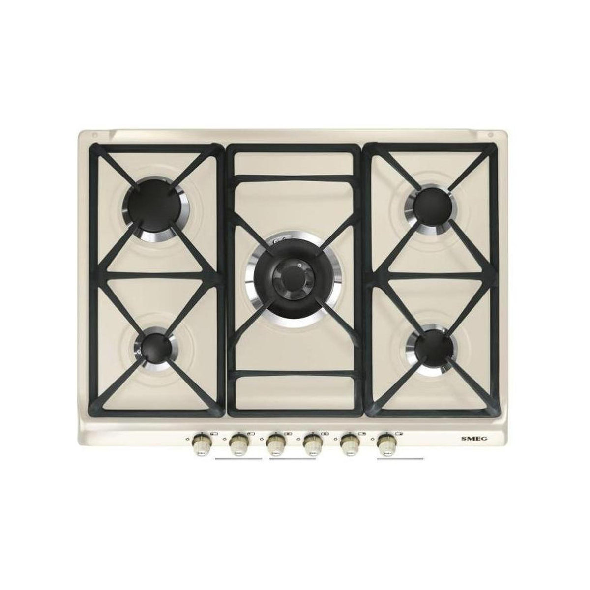 SMEG SR775PO PIANO COTTURA 70CM 5 FUOCHI A GAS COLORE PANNA