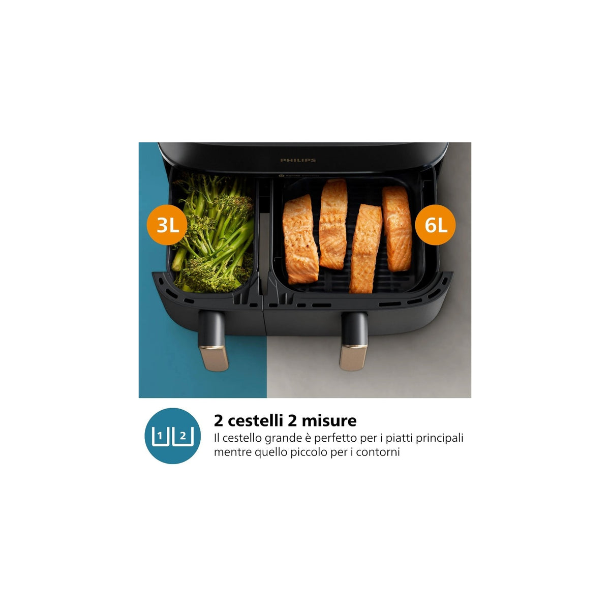 PHILIPS AIRFRYER SERIE 3000 FRIGGITRICE AD ARIA 9 LT - NA352/00