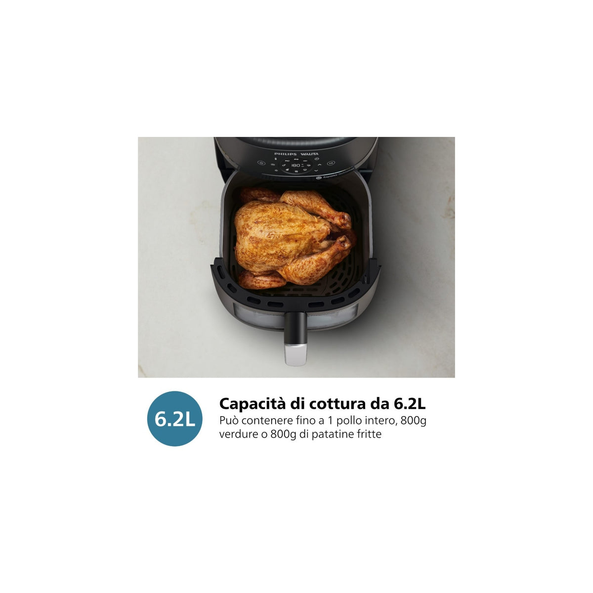 PHILIPS AIRFRYER SERIE 2000 NA231/00 FRIGGITRICE AD ARIA 6.2LT