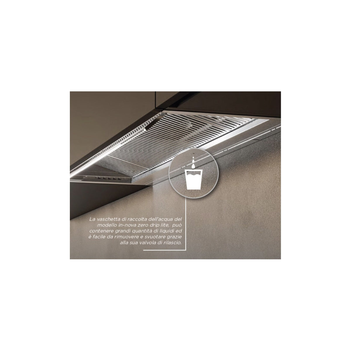 FABER IN-NOVA ZERO DRIP LITE A75 CAPPA ASPIRANTE DA INCASSO 75CM INOX CLASSE B - 305.0703.268
