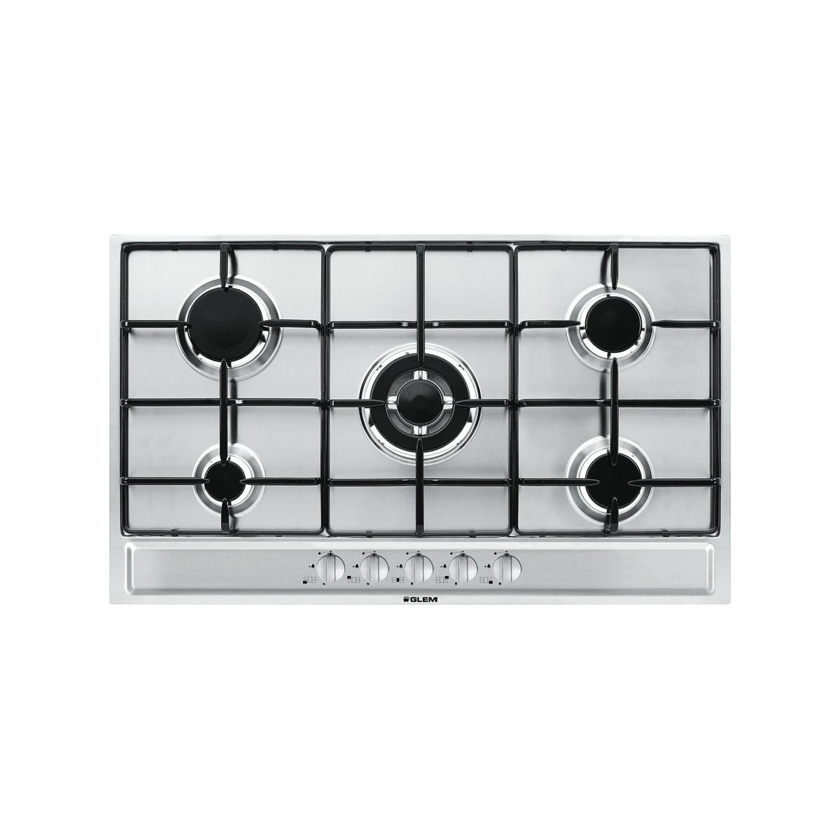 GLEM GAS P95FXV PIANO COTTURA DA INCASSO 90CM 5 FUOCHI A GAS 1 TRIPLA CORONA COLORE INOX - PROMO