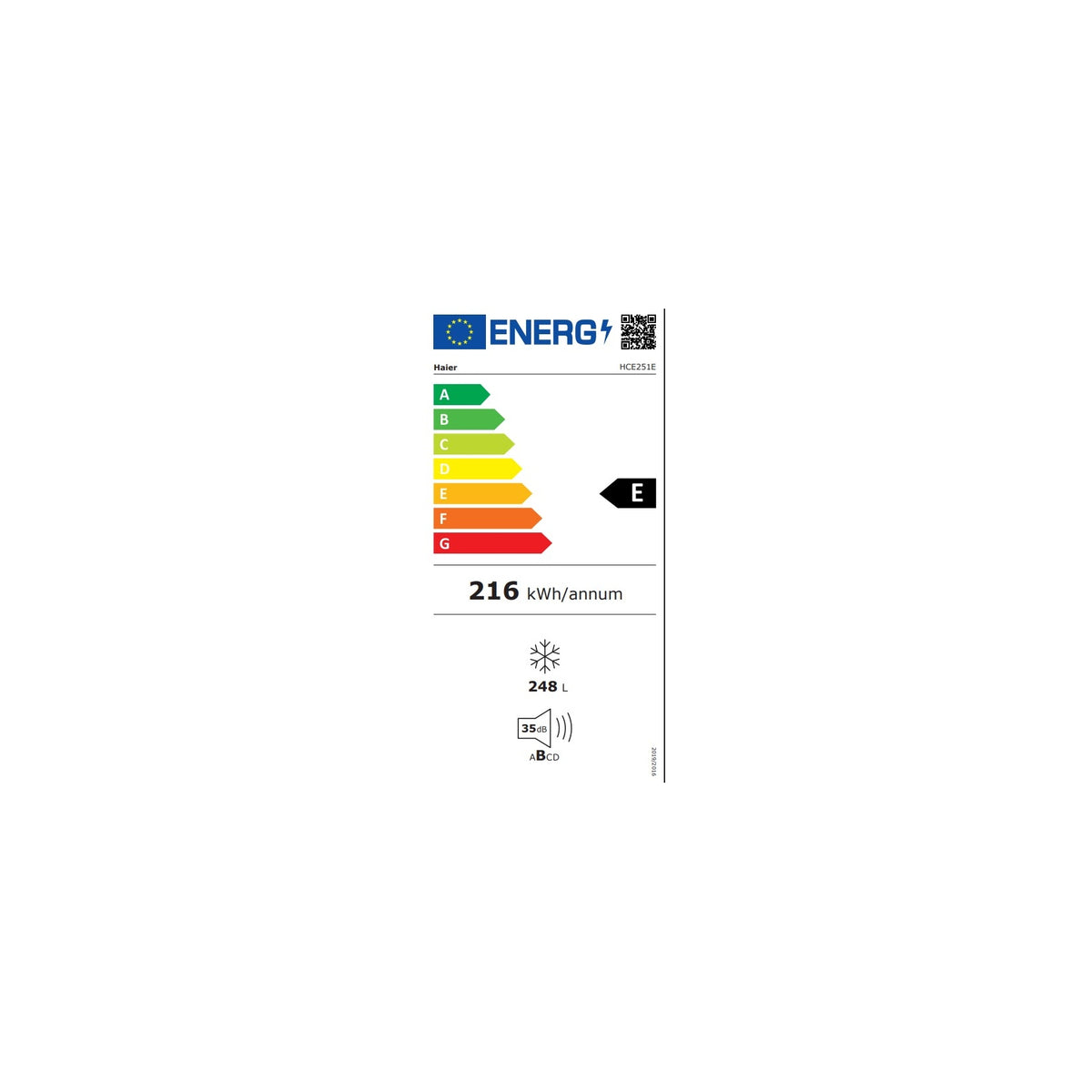 HAIER HCE251E CONGELATORE A POZZETTO 248LT WIFI CLASSE E - BIANCO