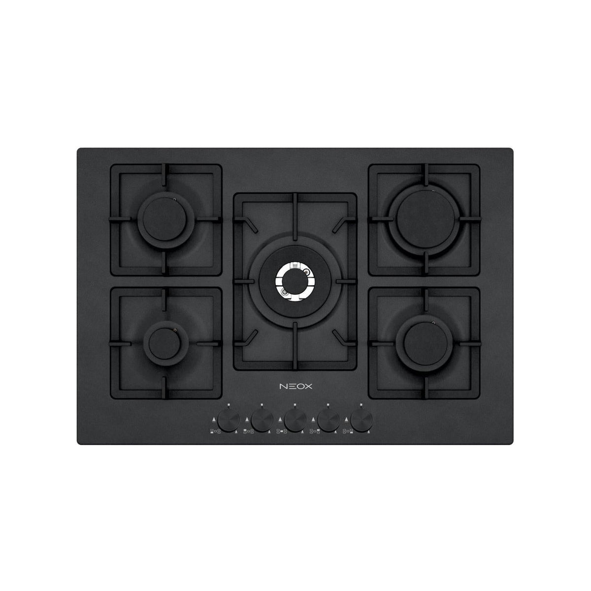 NEOX FQ755VTGCNL Quadra Line 75 Piano cottura a gas 75cm 5 fuochi - Nero matt