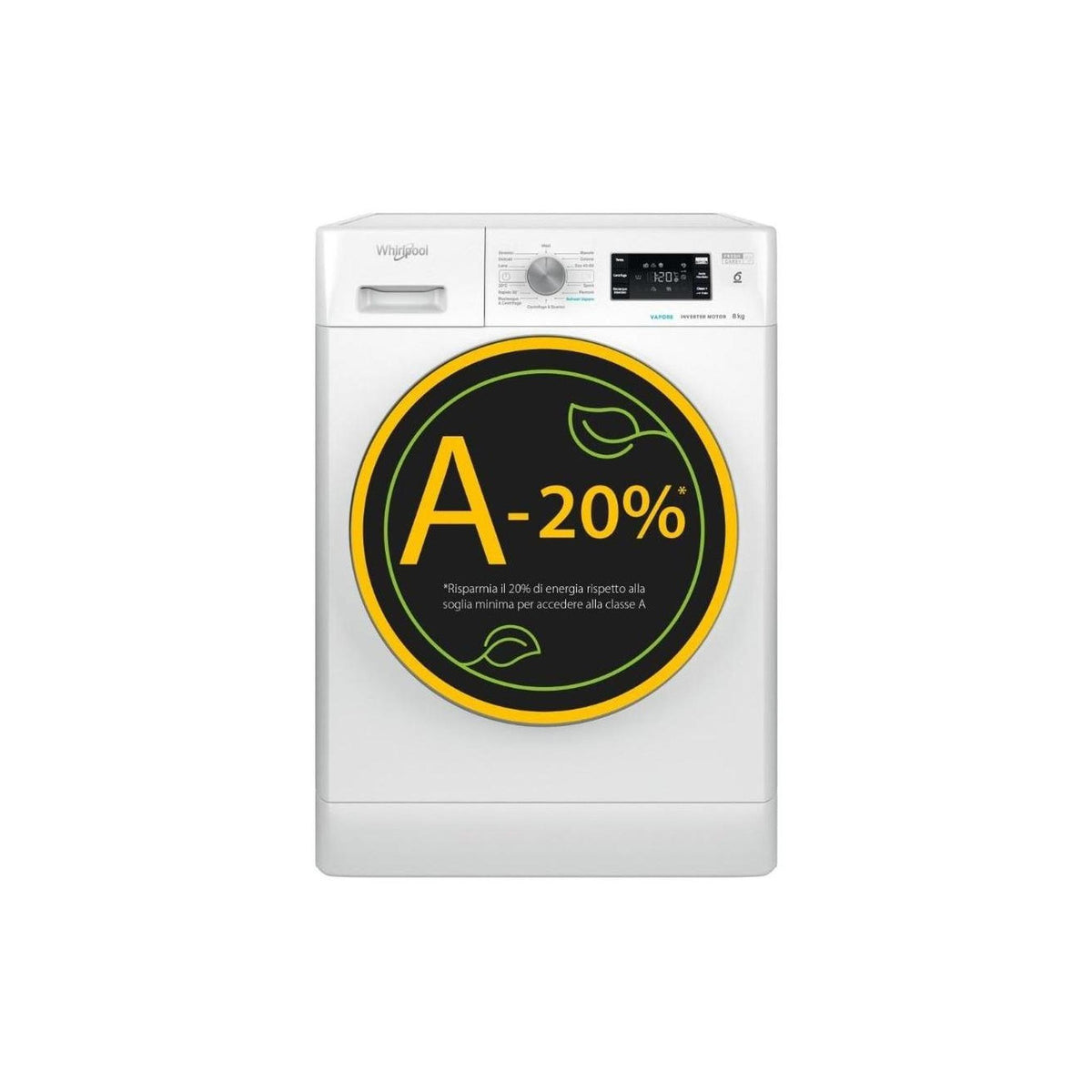 WHIRLPOOL FFB 848 BSV IT LAVATRICE 8KG 1400 GIRI INVERTER VAPORE WIFI CLASSE A - FFB848BSVIT