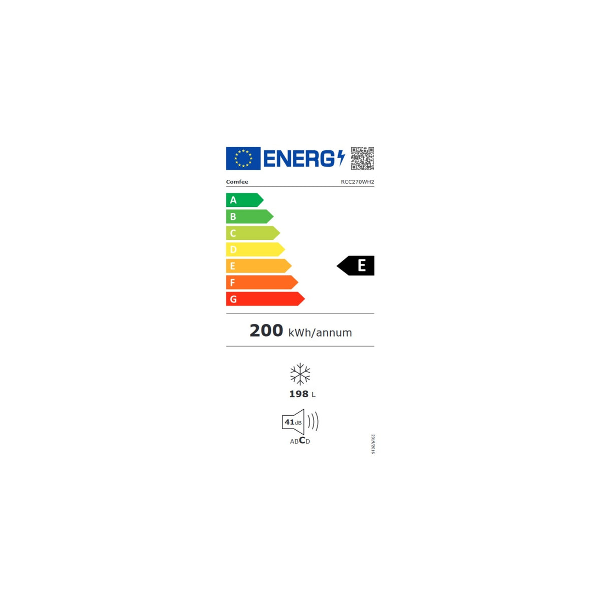 COMFEE RCC270WH2 CONGELATORE ORIZZONTALE A POZZETTO 198LT CLASSE E