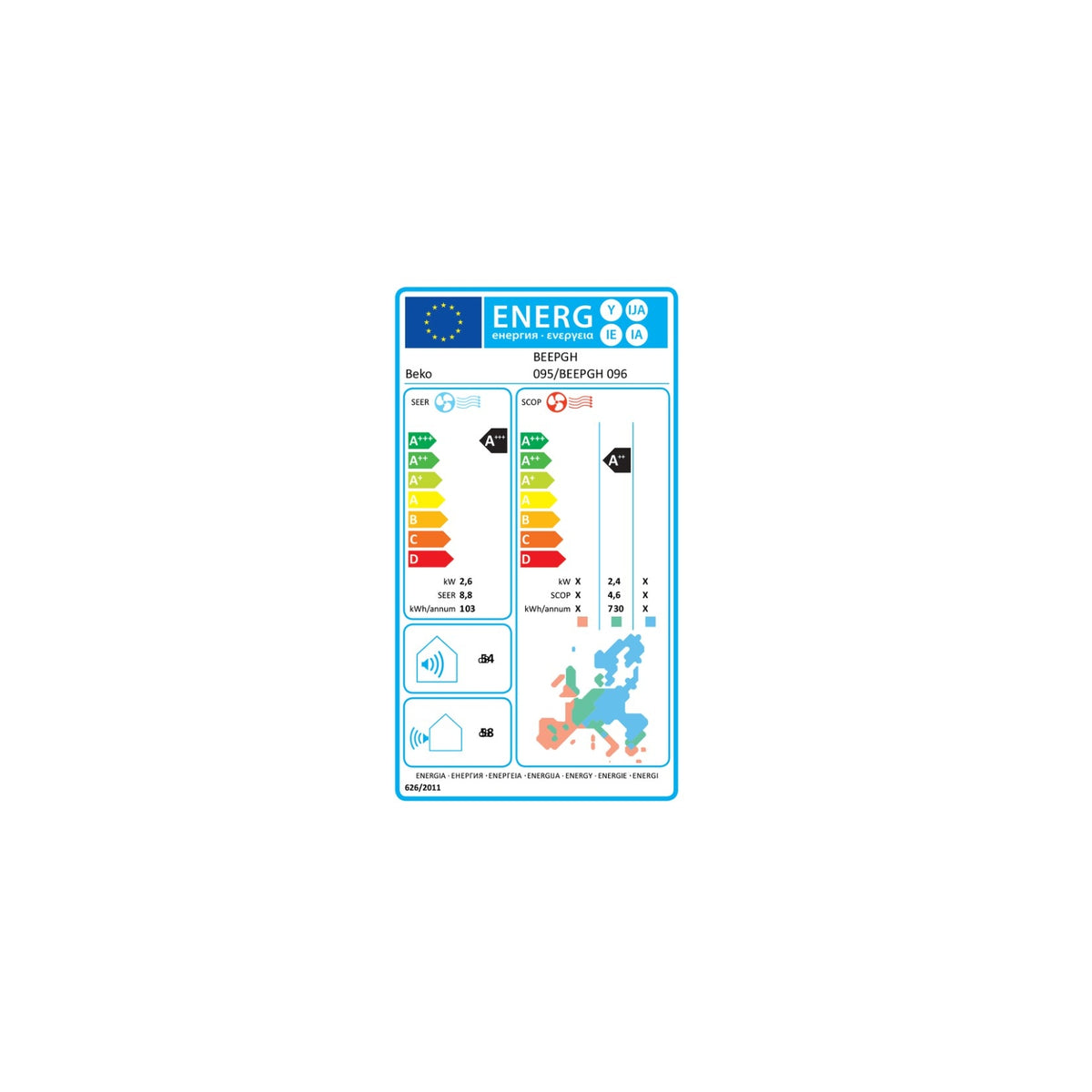 BEKO BEEPGH095 KIT CLIMATIZZATORE MONOSPLIT 9000BTU INVERTER WIFI CLASSE A+++/A++