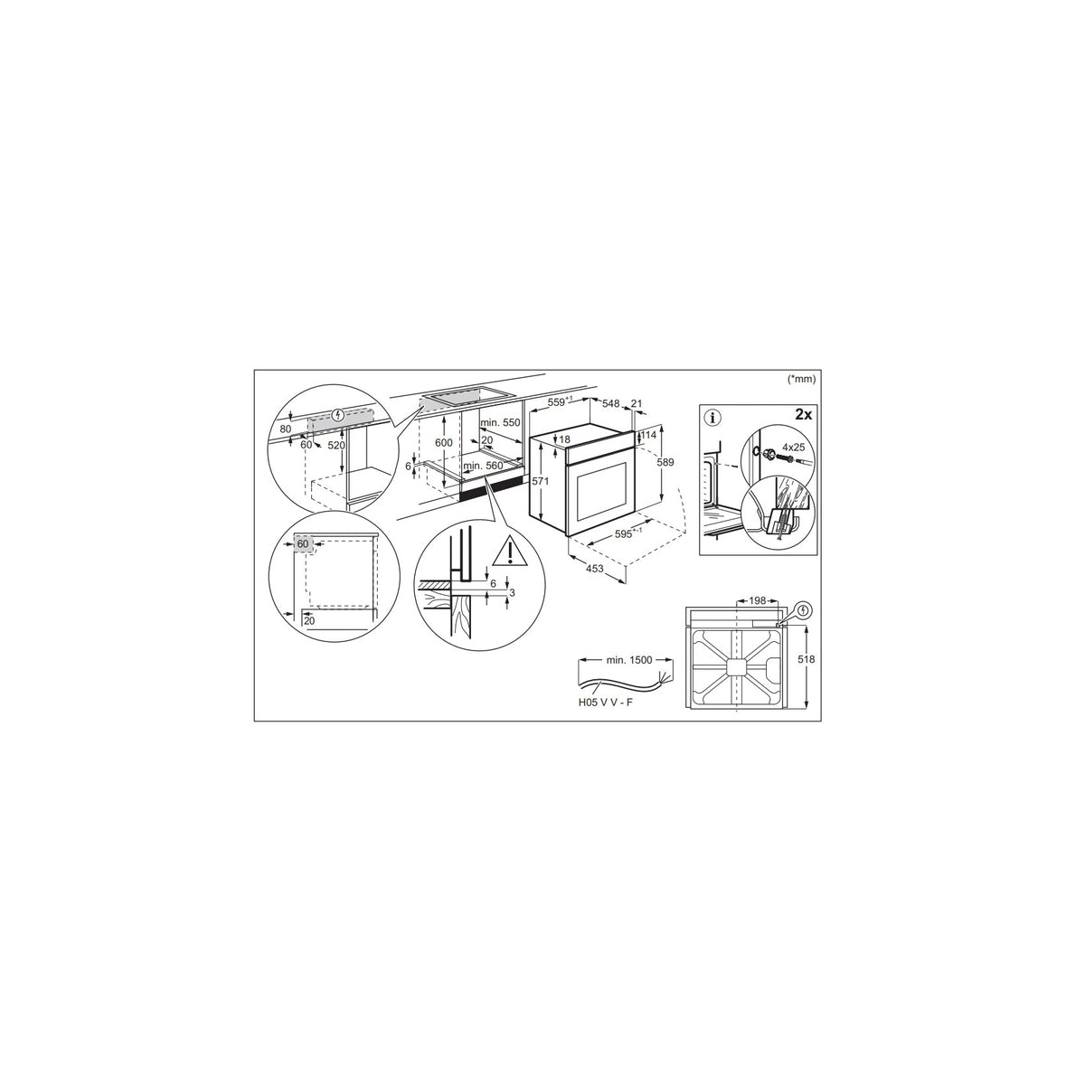 ELECTROLUX EOF4P46TX2 FORNO ELETTRICO VENTILATO 72LT PIROLITICO CLASSE A++