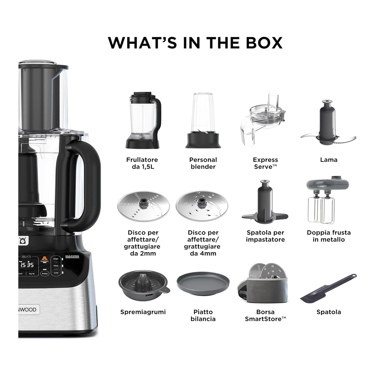 KENWOOD FDM73.850SS ROBOT DA CUCINA 1000W CAPACITA' 3 LT - FDM73850SS