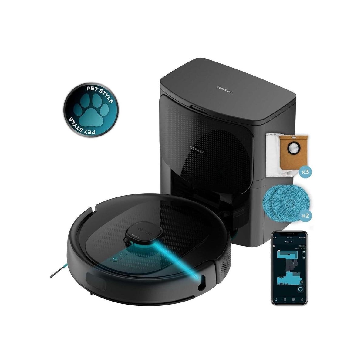 CECOTEC CONGA 9590 SPIN REVOLUT ROBOT ASPIRA E LAVA WIFI - CONGA9590SPINREVOLUT