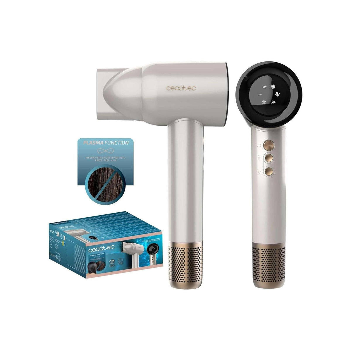CECOTEC IONICARE ROCKSTAR NANO IONITECH ASCIUGACAPELLI CHAMPAGNE - IONICAREROCKSTAR