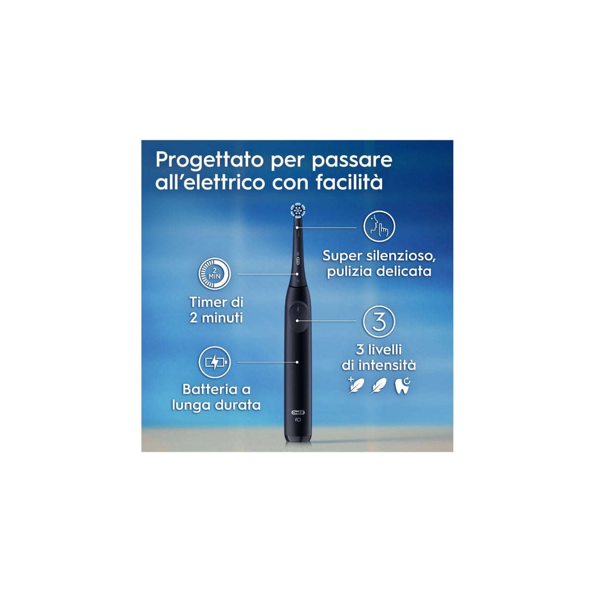 BRAUN ORAL-B IO2 SPAZZOLINO ELETTRICO COLORE NERO - IO2BLACK