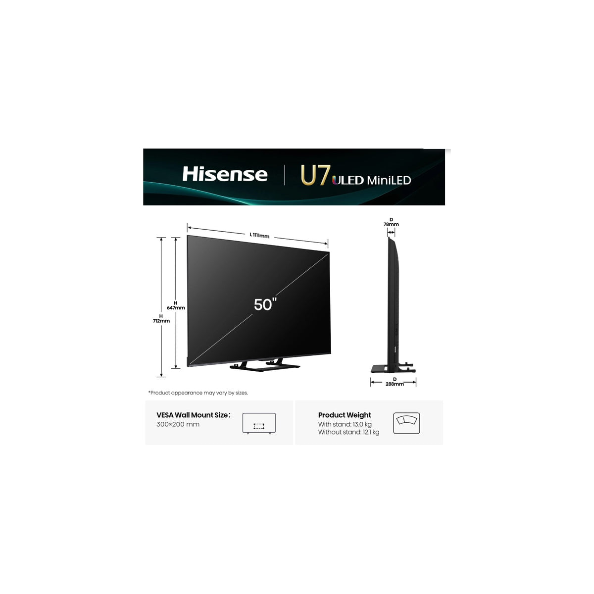 HISENSE 50U79Q TV QLED 50'' MINI-LED UHD 4K SMART TV