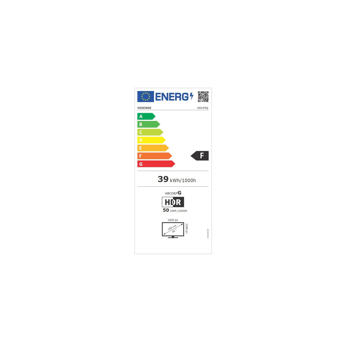 HISENSE 40A49Q TV LED 40'' SMART TV FULL HD CLASSE F