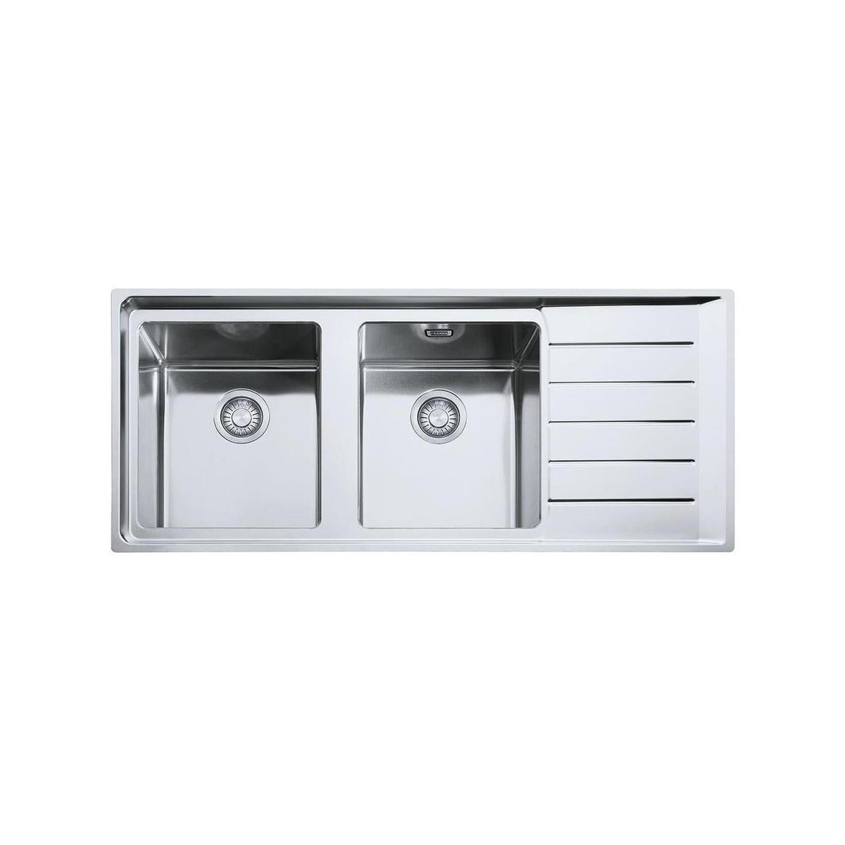 OUTLET FRANKE O-NPX621 LAVELLO DA INCASSO 116x50 CM 2 VASCHE CON GOCCIOLATOIO A DESTRA ACCIAIO INOX - 101.0068.377 - CON DIFETTI