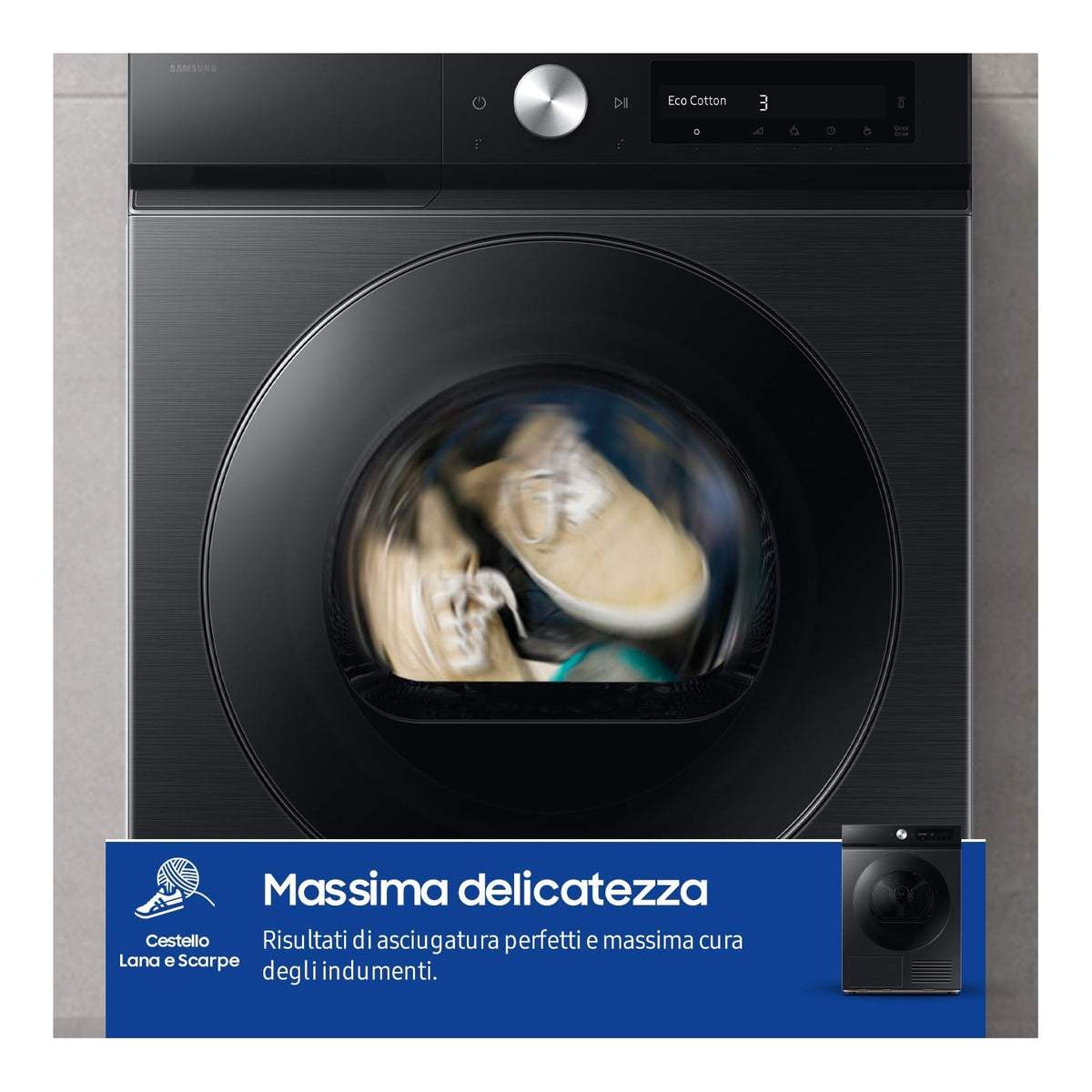 SAMSUNG DV90DB7845GBU3 ASCIUGATRICE 9KG WIFI BESPOKE AI CLASSE A COLORE NERO