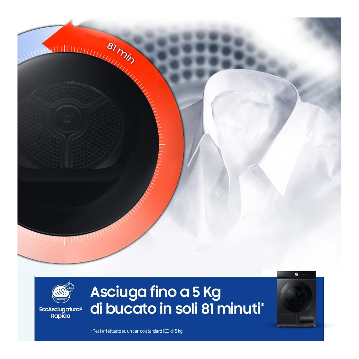 SAMSUNG DV90DB7845GBU3 ASCIUGATRICE 9KG WIFI BESPOKE AI CLASSE A COLORE NERO